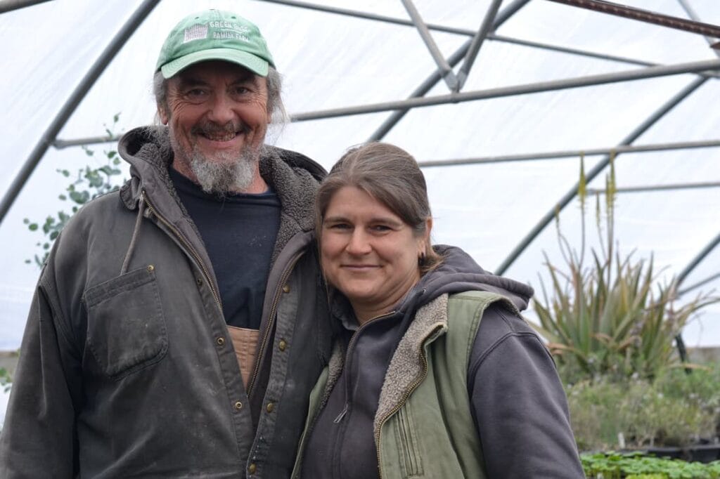 Katie & Ken in greenhouse